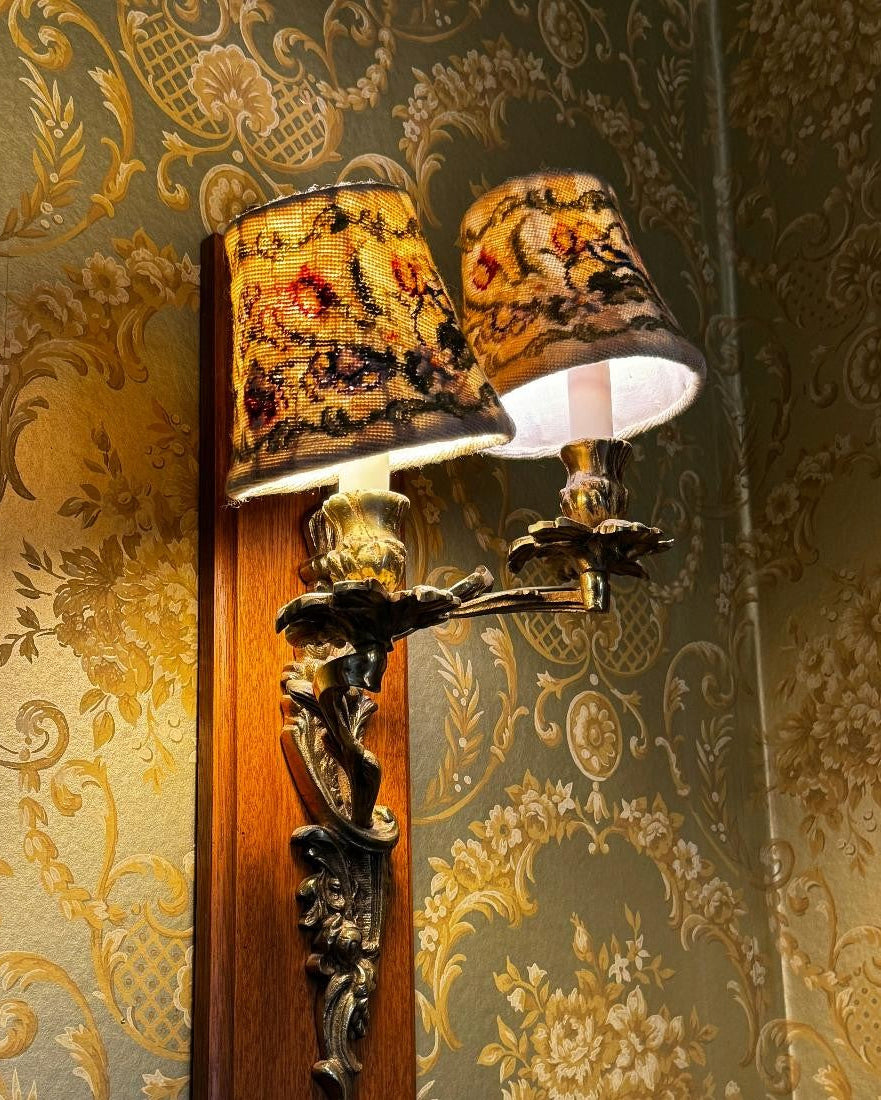 Edition: 03 - Florentine Brass Tapestry Light Wall Sconces